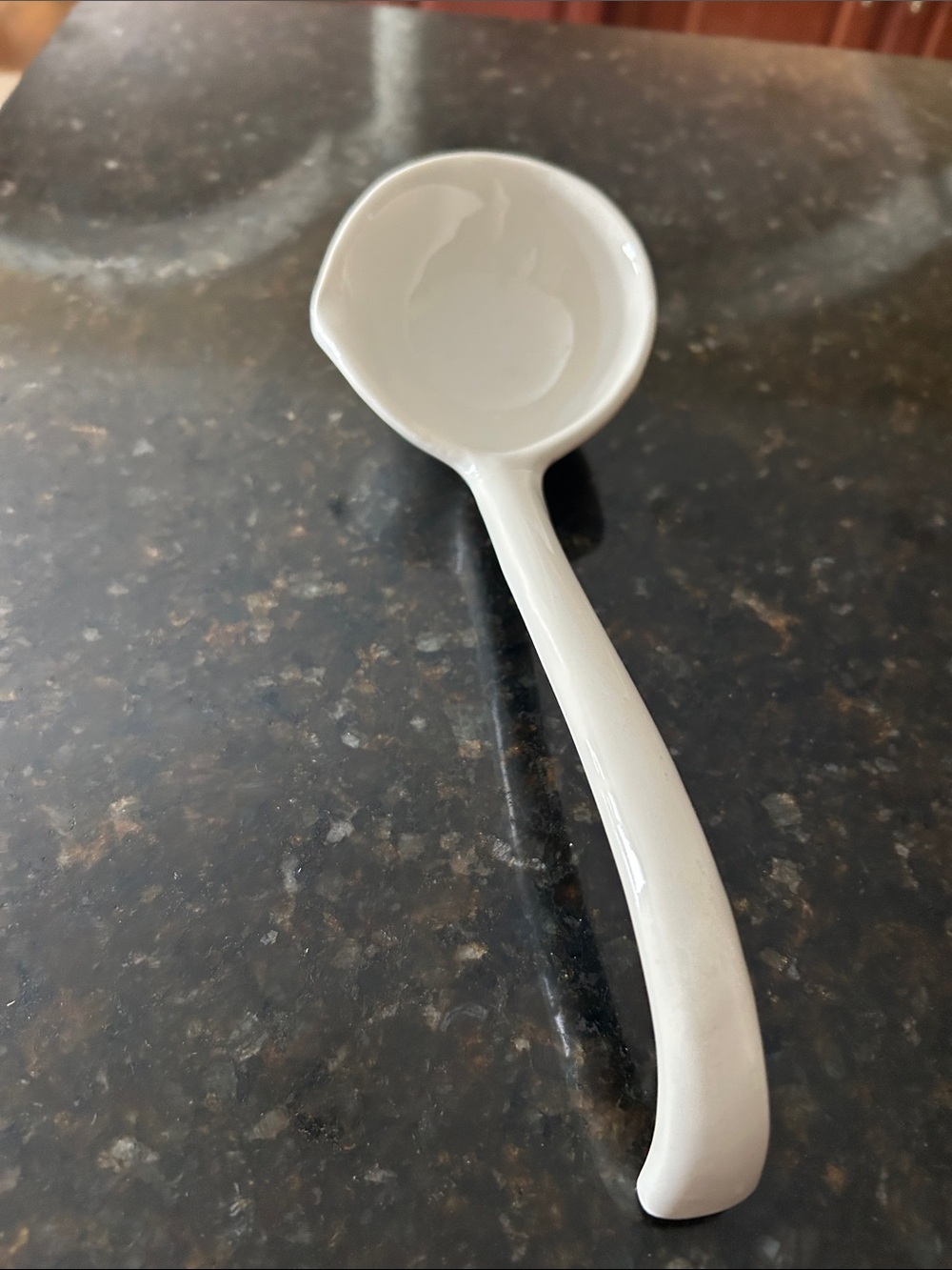 White Ironstone Soup Tureen Ladle Vintage